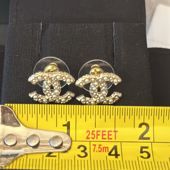 Authentic Chanel CC Stud Earrings - Picture 10 of 12
